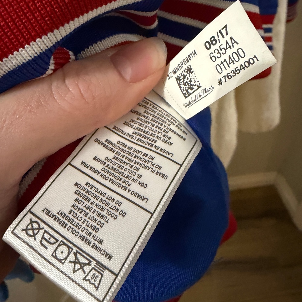 Mitchell & Ness Royal Blue Windbreaker with Patriotic Accents - Picture 9 of 9